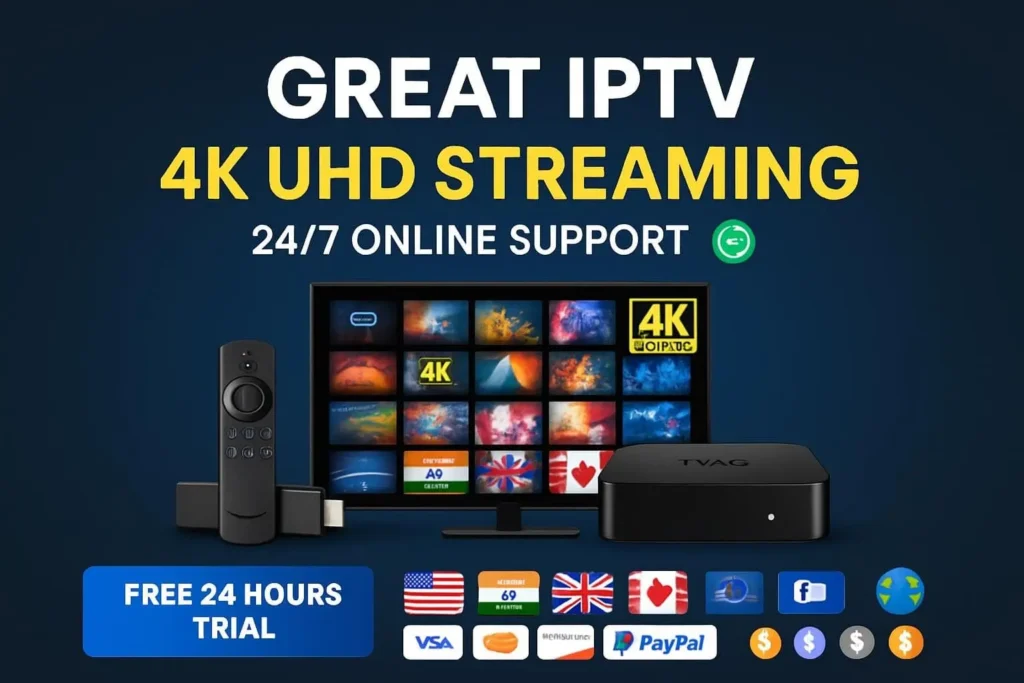 Great IPTV – Best IPTV service for live TV, movies, and sports